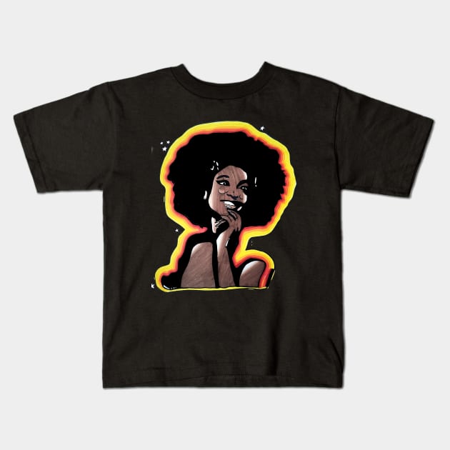 Retro Lady Kids T-Shirt by KazArtDesigns